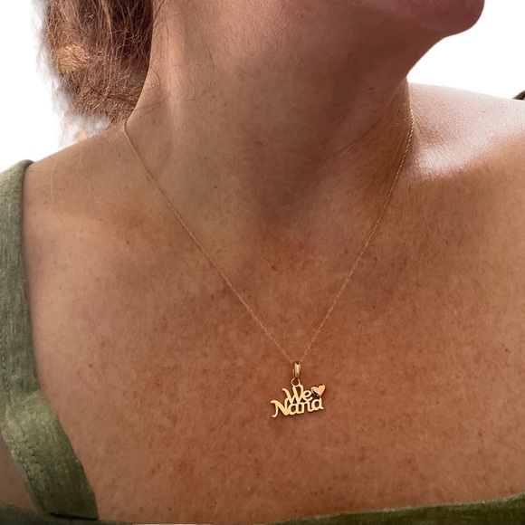 14k Yellow and Rose Gold Nana Necklace Charm Pendant grandma Christmas birthday - Picture 2 of 7